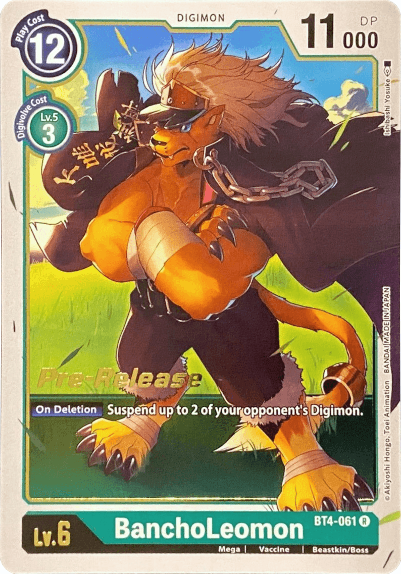 Beastkin/Boss, BT4-061, Digimon, Great Legend Pre-Release Promos, Green, Mega, Rare, Vaccine BanchoLeomon [BT4-061] [Great Legend Pre-Release Promos] - Trading Card World