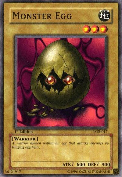 1st Edition, Common, Earth, Normal Monster, The Legend of Blue Eyes White Dragon, Unlimited, Warrior Monster Egg [LOB-017] Common - Trading Card World