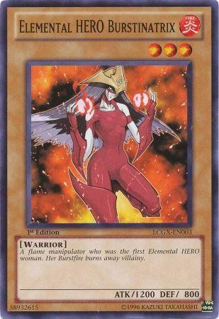 1st Edition, Common, Fire, Legendary Collection 2, Normal Monster, Unlimited, Warrior Elemental HERO Burstinatrix [LCGX-EN003] Common - Trading Card World
