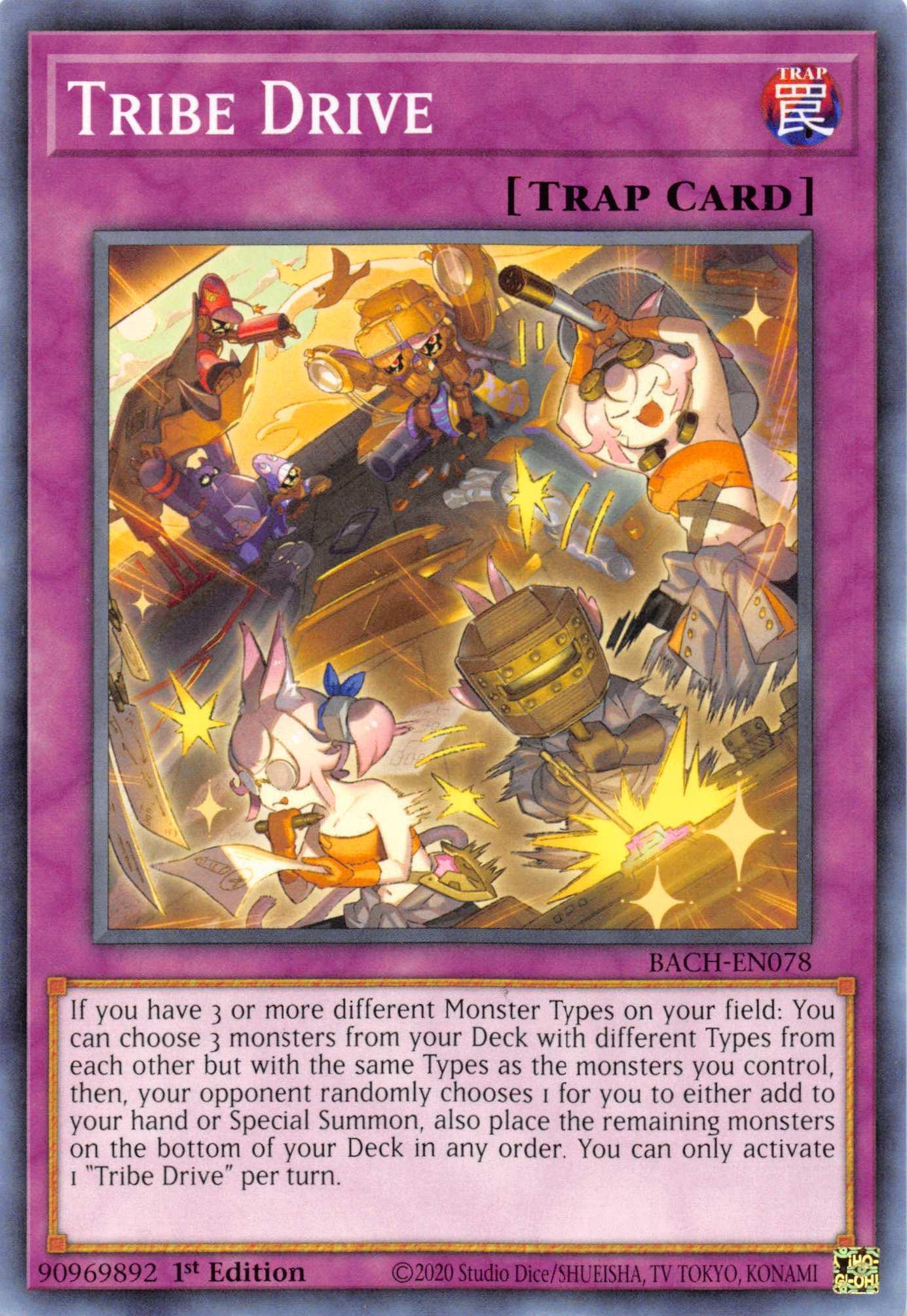 1st Edition, Battle of Chaos, Common, Normal Trap, Trap Tribe Drive [BACH-EN078] Common - Trading Card World