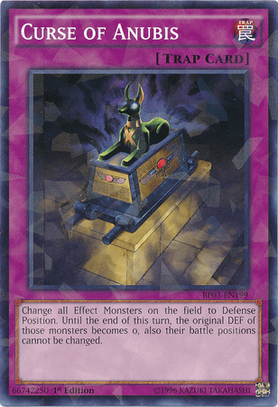 1st Edition, Battle Pack 3: Monster League, Normal Trap, Shatterfoil Rare, Trap Curse of Anubis [BP03-EN199] Shatterfoil Rare - Trading Card World