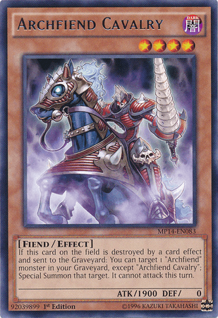 1st Edition, 2014 Mega-Tins Mega Pack, Dark, Effect Monster, Fiend, Rare Archfiend Cavalry [MP14-EN083] Rare - Trading Card World