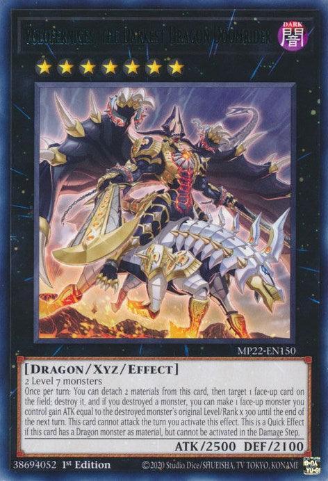 1st Edition, 2022 Tin of the Pharaoh's Gods, Dark, Dragon, Rare, Xyz/Effect Monster Voloferniges, the Darkest Dragon Doomrider [MP22-EN150] Rare - Trading Card World