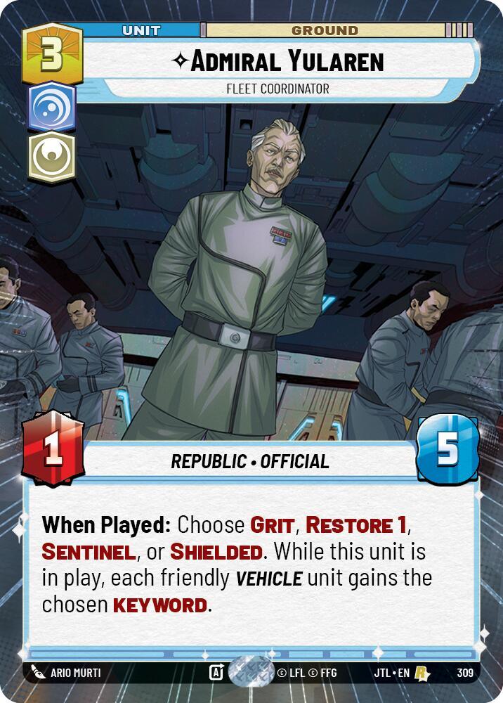  Admiral Yularen - Fleet Coordinator (Hyperspace) (309) [Jump to Lightspeed] - Trading Card World