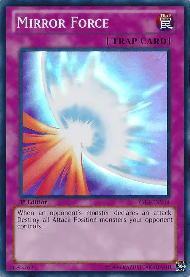 1st Edition, Normal Trap, Super Rare, Super Starter: V for Victory Power-Up Pack, Trap, Unlimited Mirror Force [YS13-ENV14] Super Rare - Trading Card World