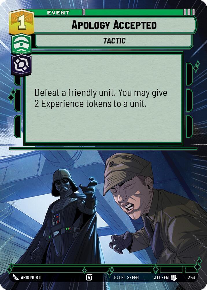  Apology Accepted (Hyperspace) (353) [Jump to Lightspeed] - Trading Card World