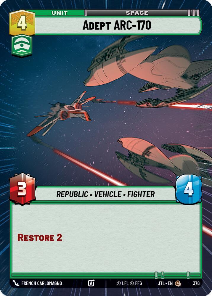  Adept ARC-170 (Hyperspace) (376) [Jump to Lightspeed] - Trading Card World