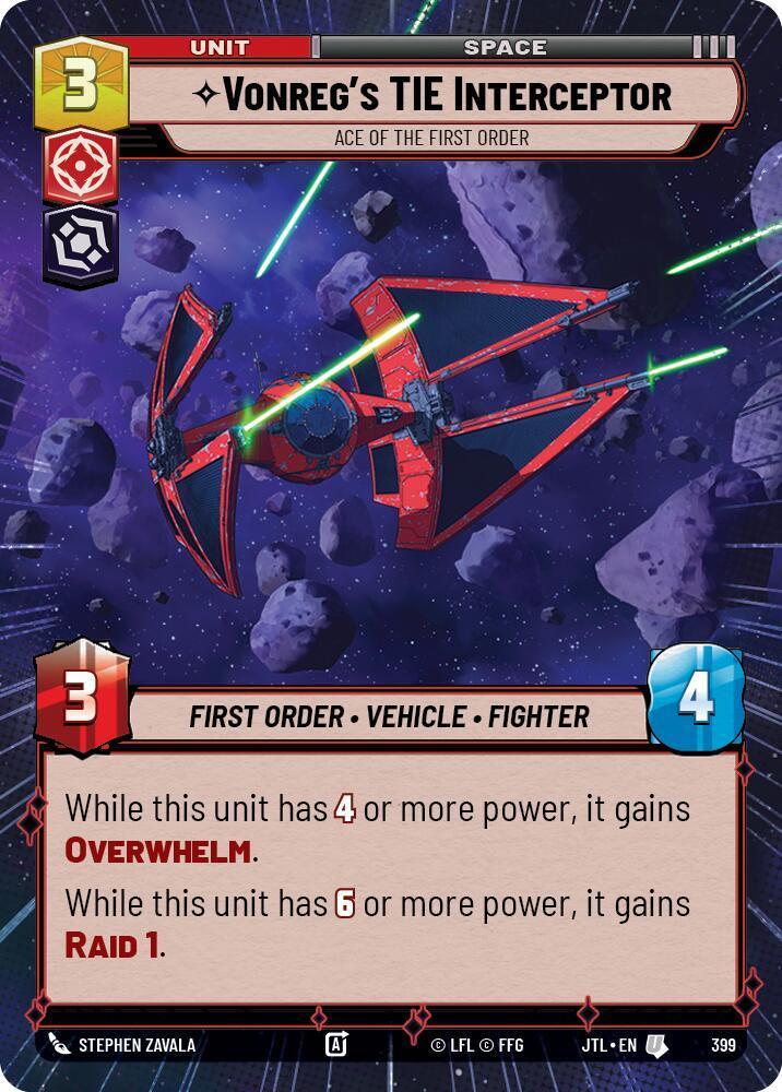 Vonreg's TIE Interceptor - Ace of the First Order (Hyperspace) (399) [Jump to Lightspeed] - Trading Card World