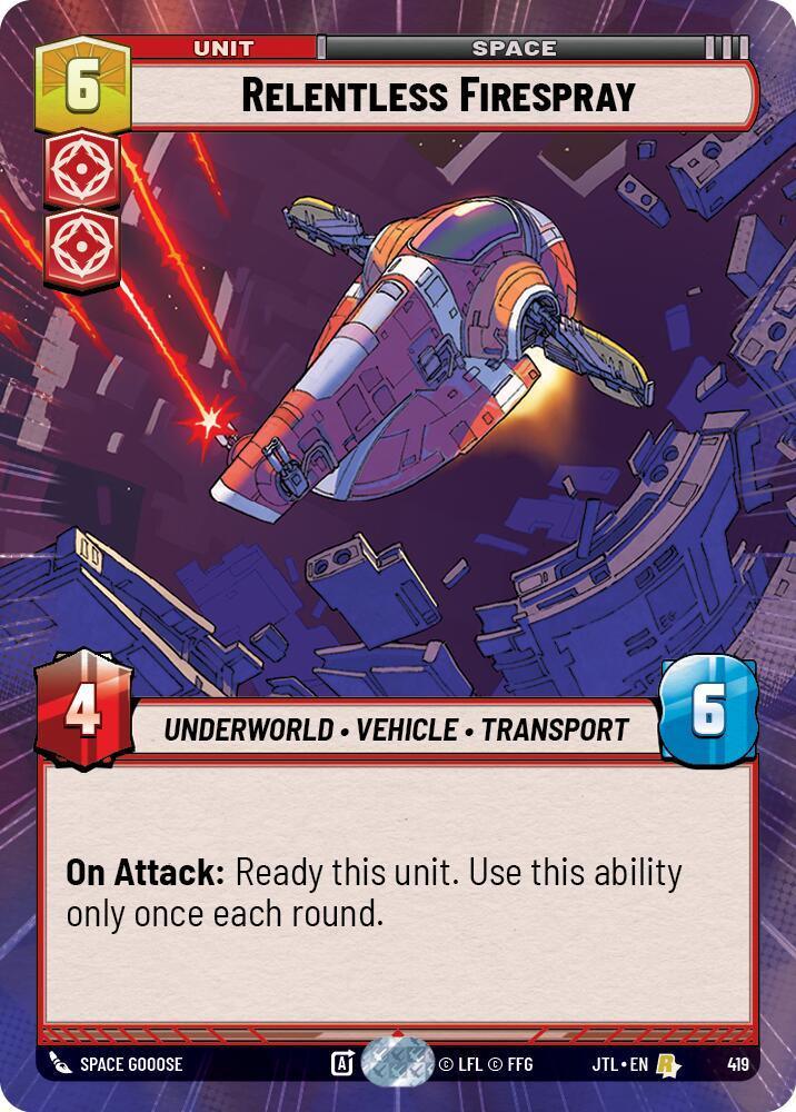  Relentless Firespray (Hyperspace) (419) [Jump to Lightspeed] - Trading Card World