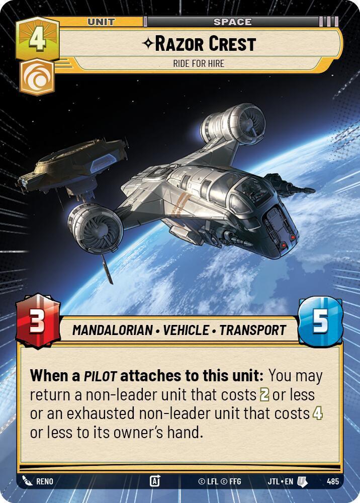  Razor Crest - Ride For Hire (Hyperspace) (485) [Jump to Lightspeed] - Trading Card World