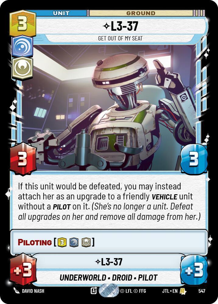  L3-37 - Get Out Of My Seat (Foil) (547) [Jump to Lightspeed] - Trading Card World