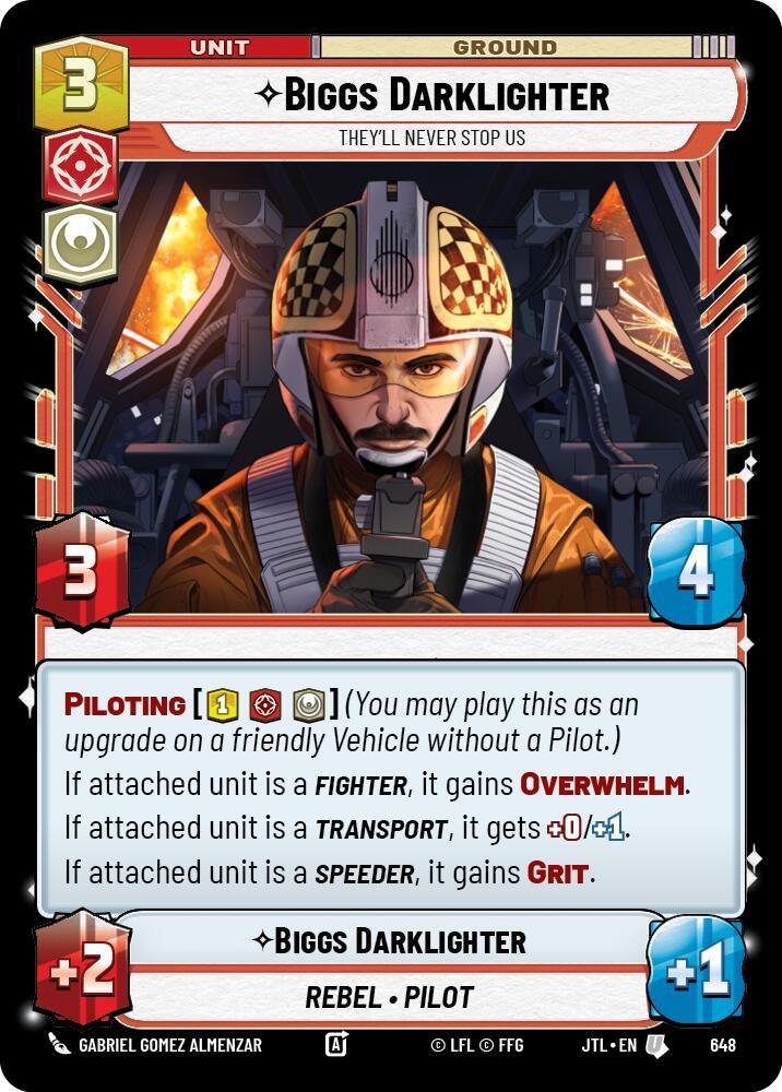  Biggs Darklighter - They'll Never Stop Us (Foil) (648) [Jump to Lightspeed] - Trading Card World