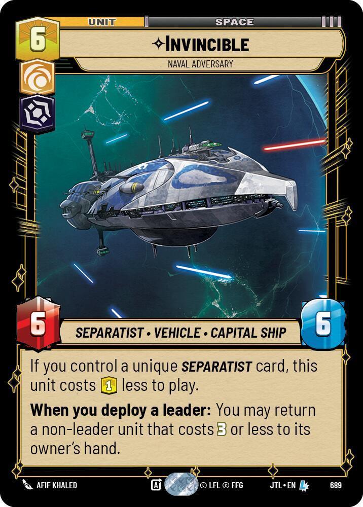  Invincible - Naval Adversary (Foil) (689) [Jump to Lightspeed] - Trading Card World
