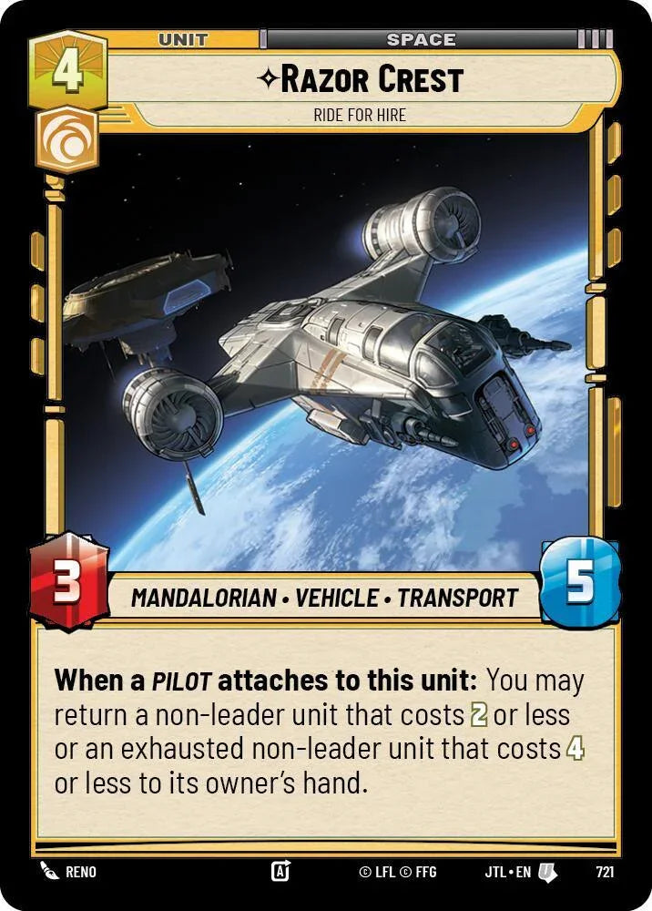  Razor Crest - Ride For Hire (Foil) (721) [Jump to Lightspeed] - Trading Card World