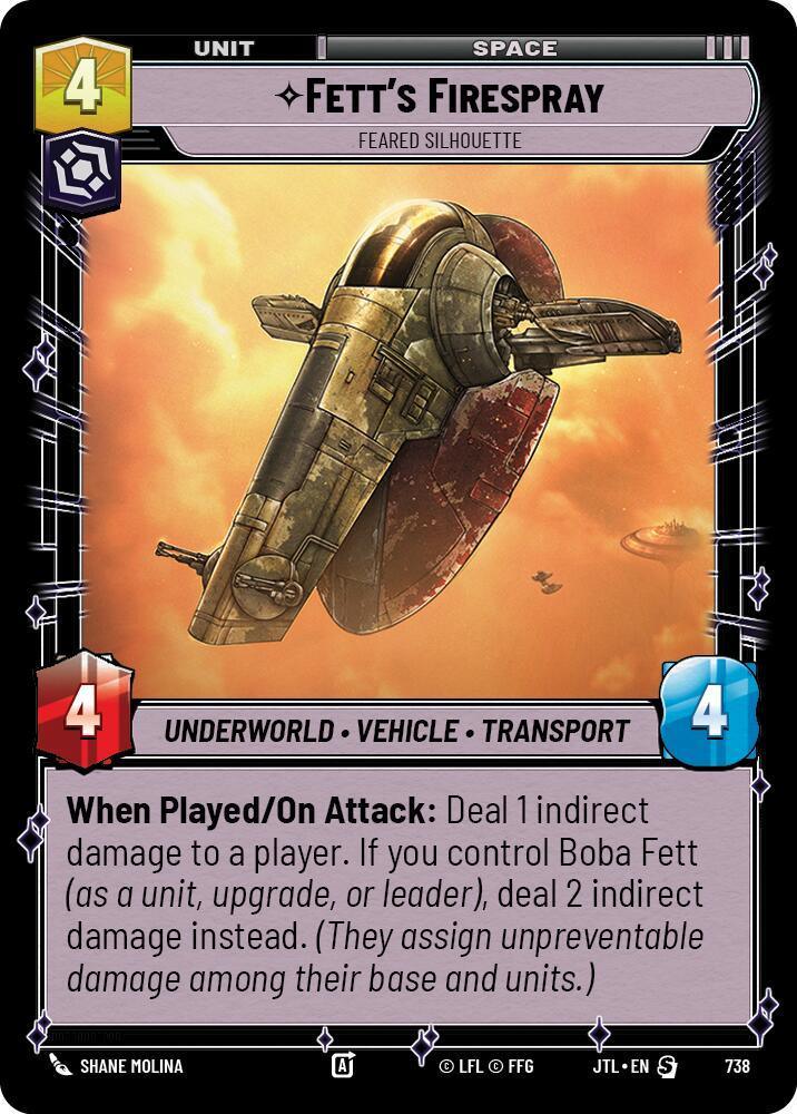  Fett's Firespray - Feared Silhouette (Foil) (738) [Jump to Lightspeed] - Trading Card World
