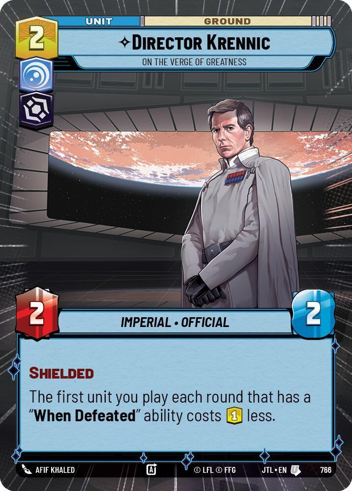  Director Krennic - On the Verge of Greatness (Hyperspace Foil) (766) [Jump to Lightspeed] - Trading Card World
