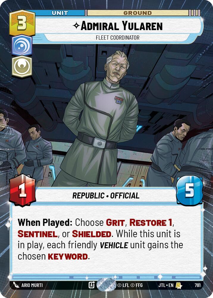  Admiral Yularen - Fleet Coordinator (Hyperspace Foil) (781) [Jump to Lightspeed] - Trading Card World