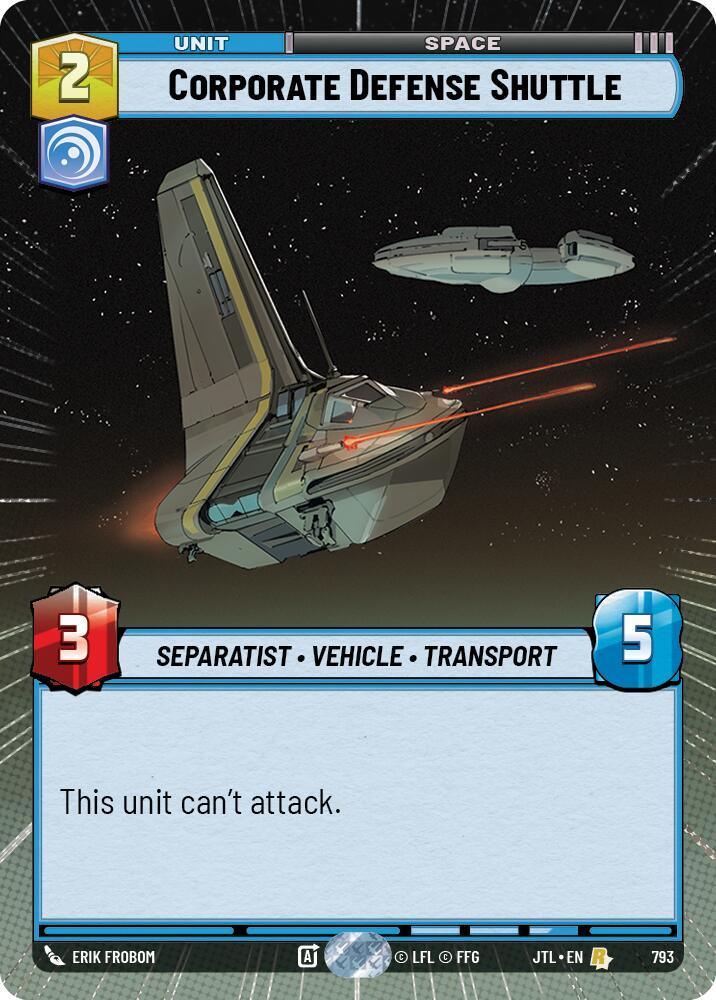  Corporate Defense Shuttle (Hyperspace Foil) (793) [Jump to Lightspeed] - Trading Card World
