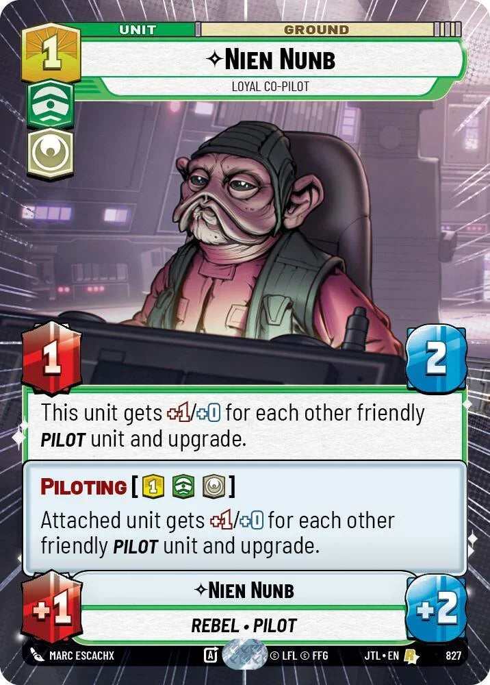  Nien Nunb - Loyal Co-Pilot (Hyperspace Foil) (827) [Jump to Lightspeed] - Trading Card World