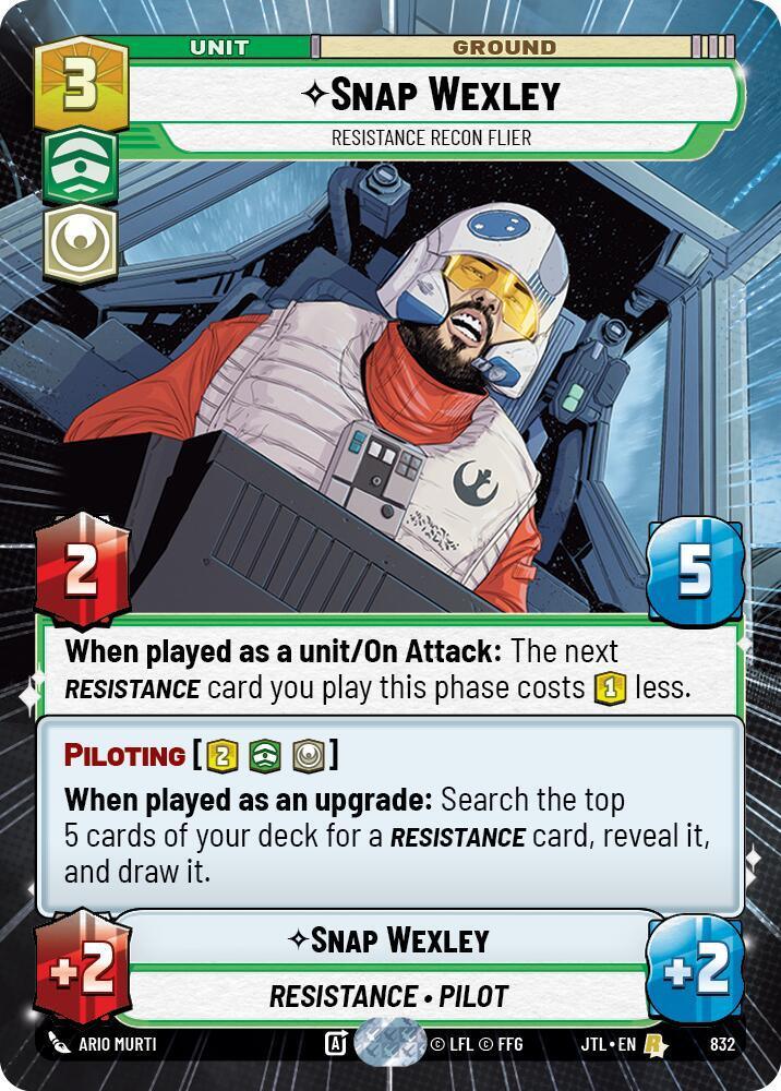  Snap Wexley - Resistance Recon Flier (Hyperspace Foil) (832) [Jump to Lightspeed] - Trading Card World