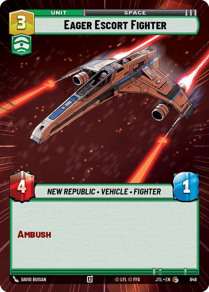  Eager Escort Fighter (Hyperspace Foil) (846) [Jump to Lightspeed] - Trading Card World