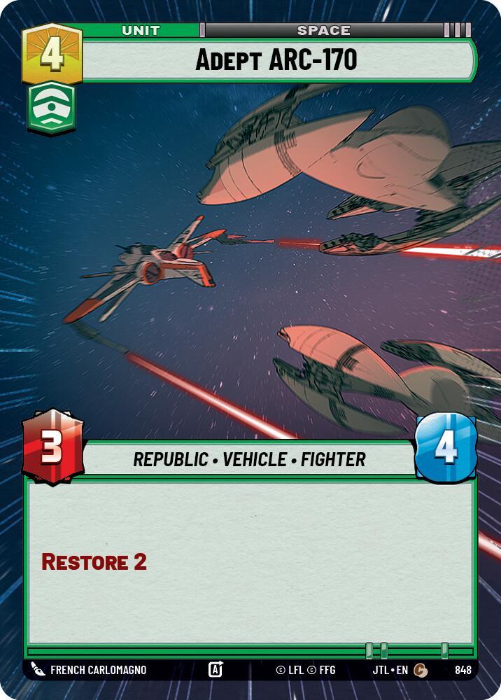  Adept ARC-170 (Hyperspace Foil) (848) [Jump to Lightspeed] - Trading Card World