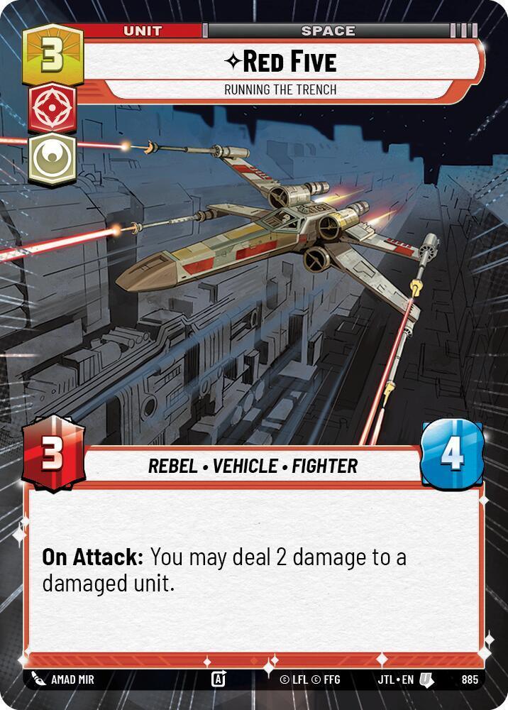  Red Five - Running the Trench (Hyperspace Foil) (885) [Jump to Lightspeed] - Trading Card World