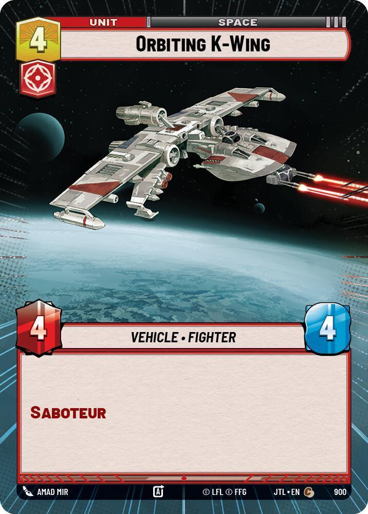  Orbiting K-Wing (Hyperspace Foil) (900) [Jump to Lightspeed] - Trading Card World