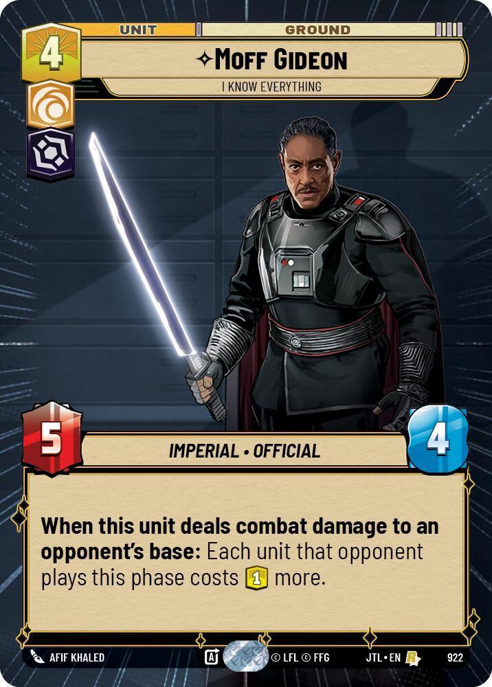  Moff Gideon - I Know Everything (Hyperspace Foil) (922) [Jump to Lightspeed] - Trading Card World