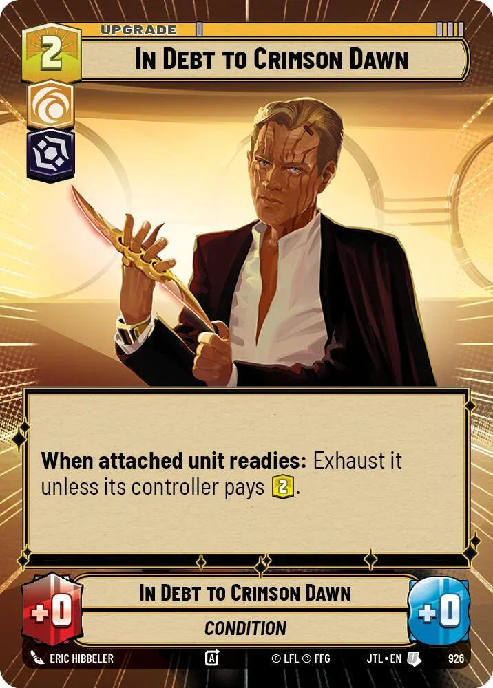  In Debt to Crimson Dawn (Hyperspace Foil) (926) [Jump to Lightspeed] - Trading Card World
