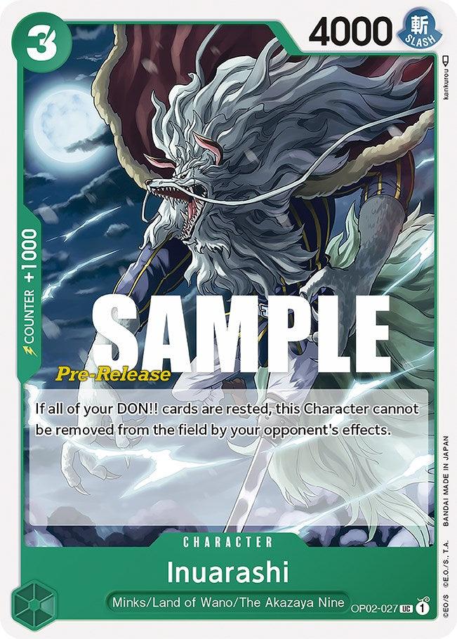 Character, Land of Wano, Minks, Paramount War, Paramount War Pre-Release Cards, The Akazaya Nine, Uncommon Inuarashi [Paramount War Pre-Release Cards] - Trading Card World