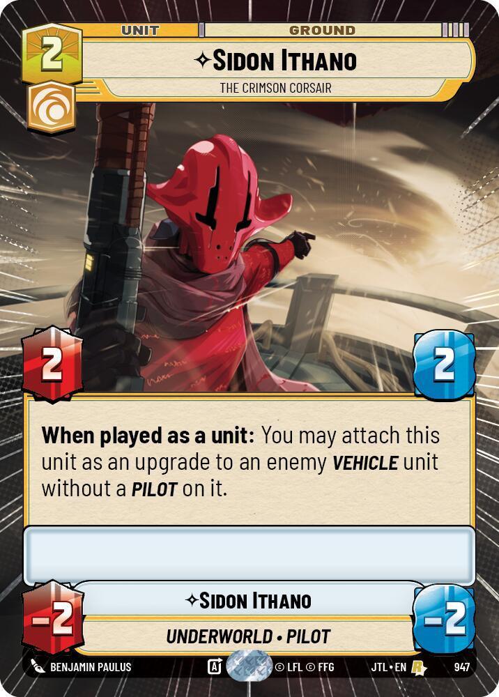  Sidon Ithano - The Crimson Corsair (Hyperspace Foil) (947) [Jump to Lightspeed] - Trading Card World