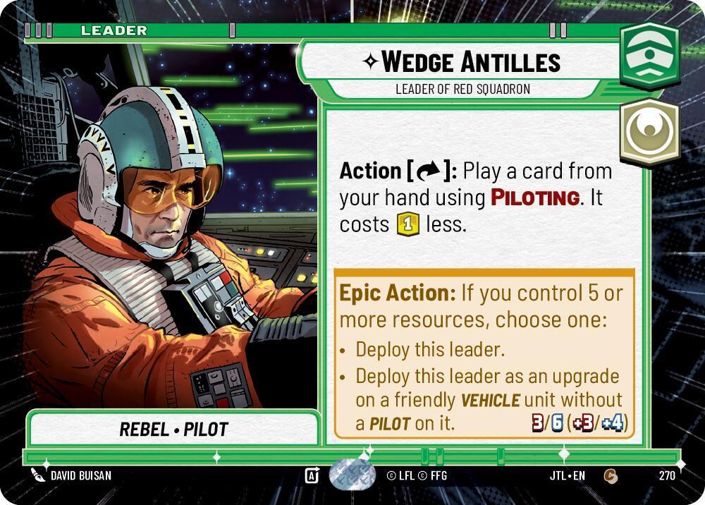  Wedge Antilles - Leader of Red Squadron (Hyperspace) (270) [Jump to Lightspeed] - Trading Card World