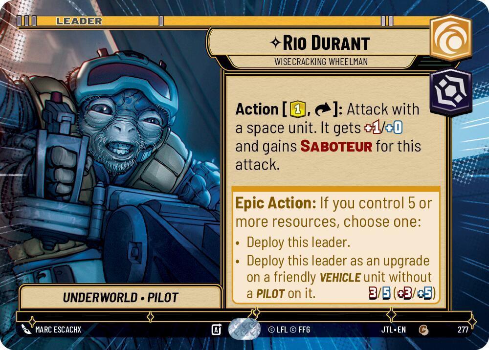  Rio Durant - Wisecrack Wheelman (Hyperspace) (277) [Jump to Lightspeed] - Trading Card World