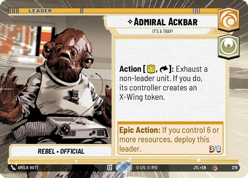  Admiral Ackbar - It's A Trap! (Hyperspace) (278) [Jump to Lightspeed] - Trading Card World