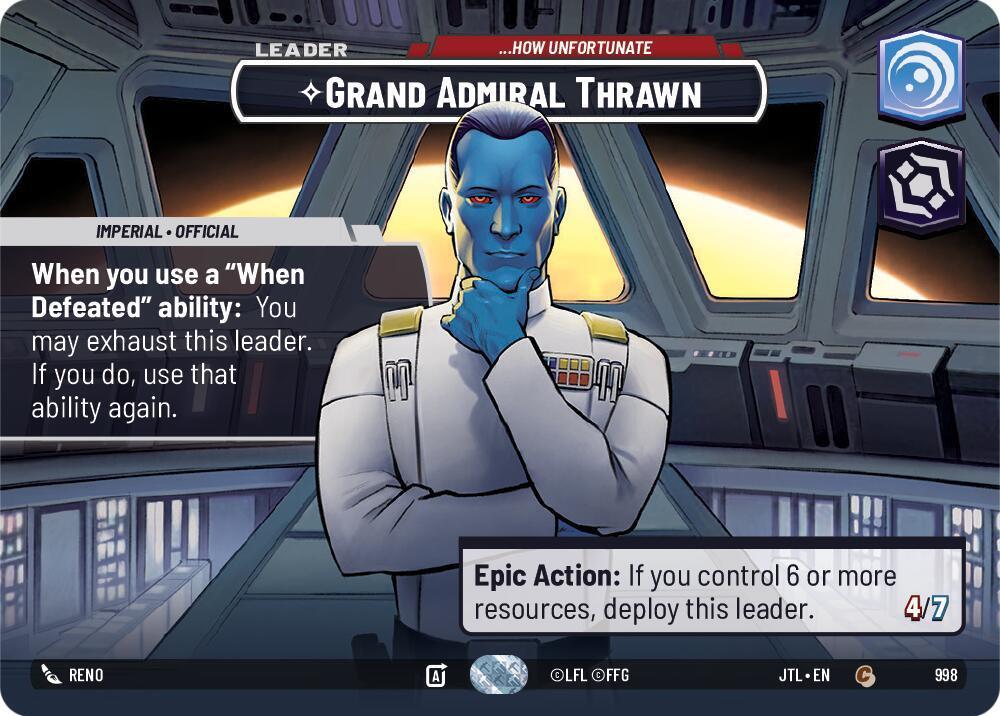  Grand Admiral Thrawn - ...How Unfortunate (Showcase) (998) [Jump to Lightspeed] - Trading Card World