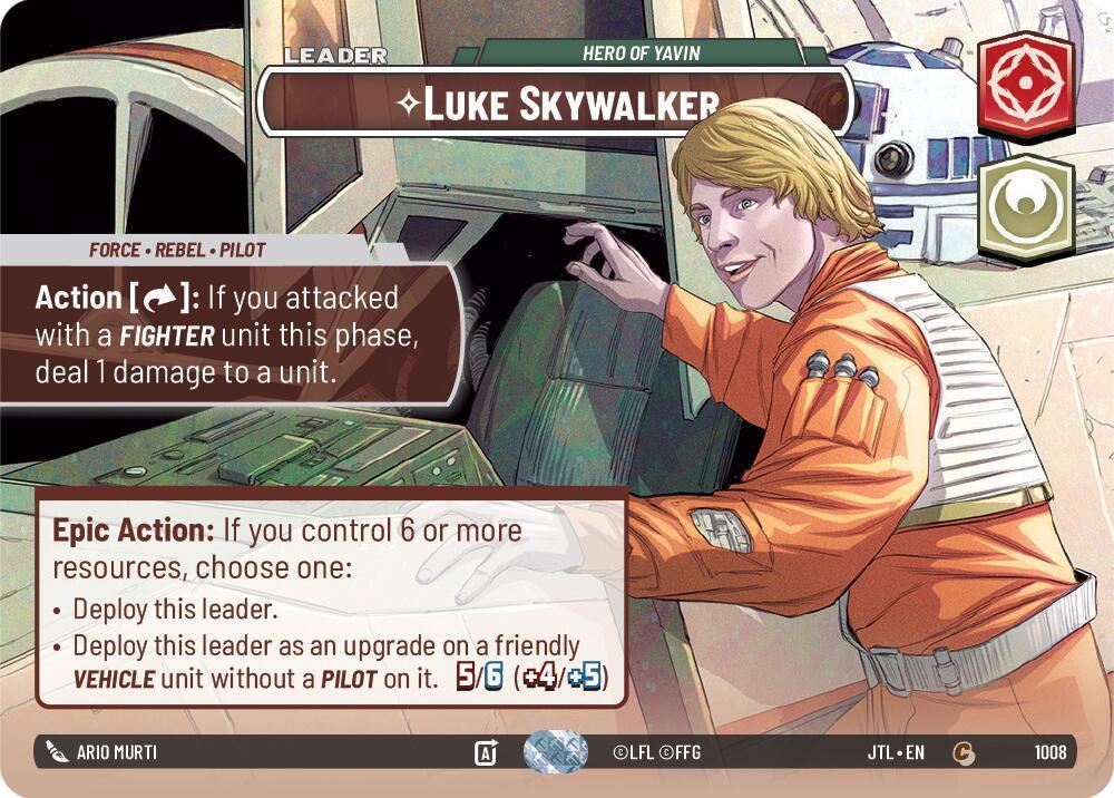  Luke Skywalker - Hero of Yavin (Showcase) (1008) [Jump to Lightspeed] - Trading Card World