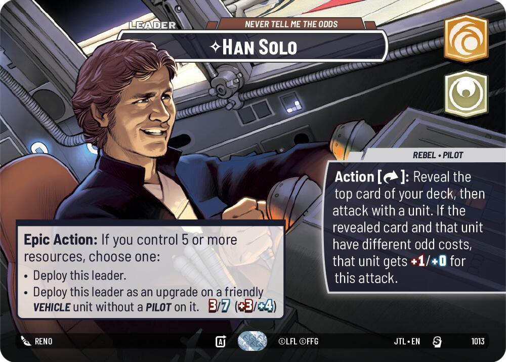  Han Solo - Never Tell Me the Odds (Showcase) (1013) [Jump to Lightspeed] - Trading Card World
