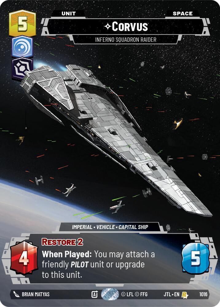  Corvus - Inferno Squadron Raider (Prestige) (1016) [Jump to Lightspeed] - Trading Card World