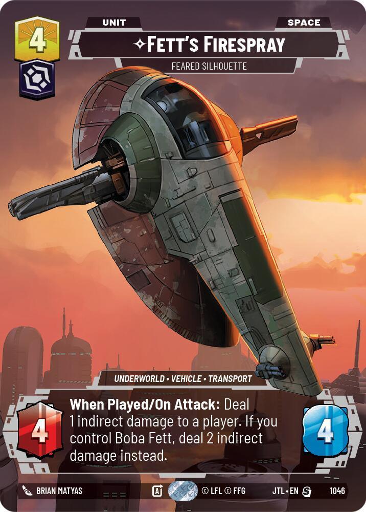  Fett's Firespray - Feared Silhouette (Prestige) (1046) [Jump to Lightspeed] - Trading Card World