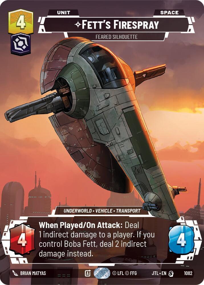  Fett's Firespray - Feared Silhouette (Prestige Foil) (1082) [Jump to Lightspeed] - Trading Card World