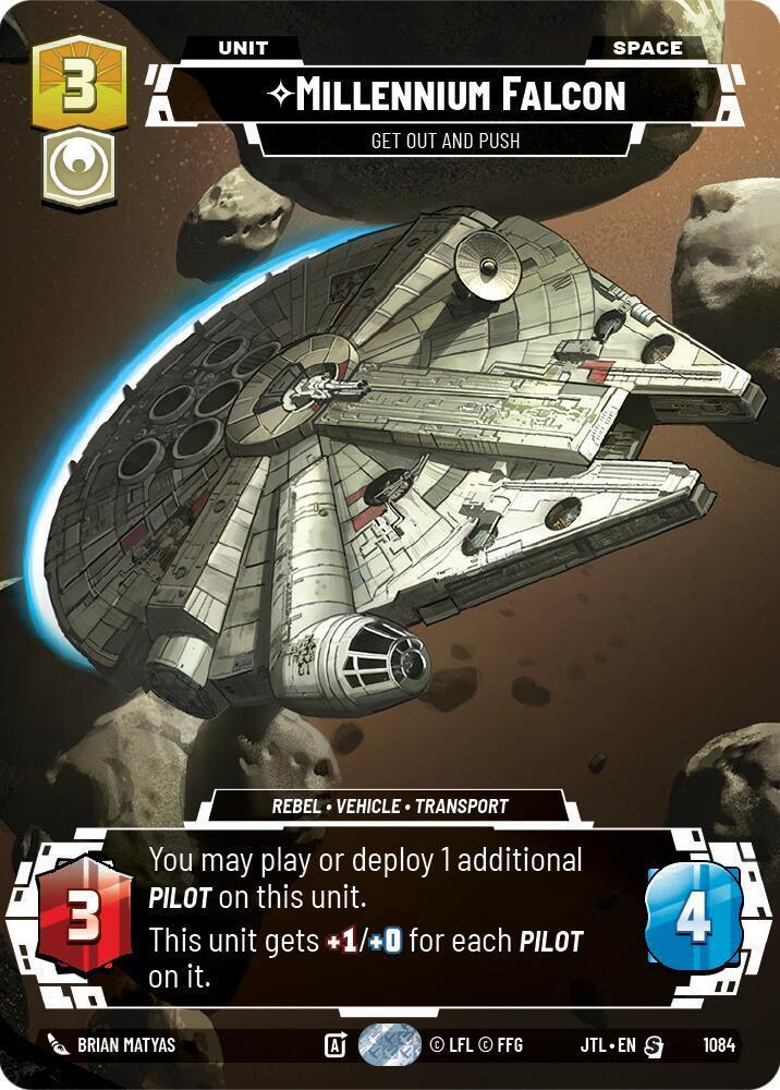  Millennium Falcon - Get Out And Push (Prestige Foil) (1084) [Jump to Lightspeed] - Trading Card World