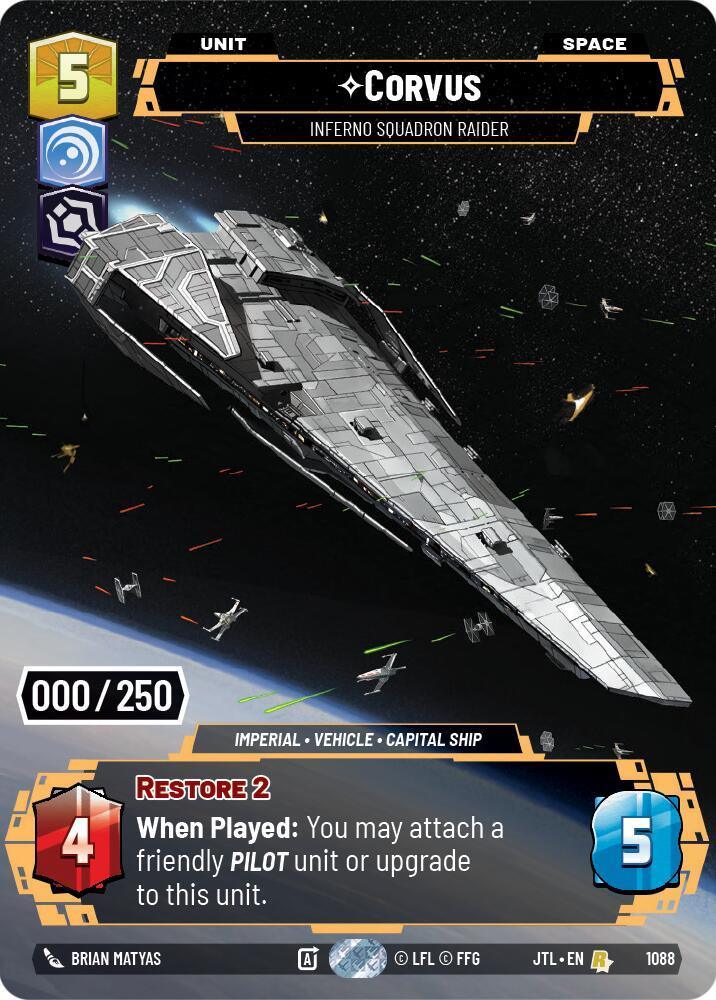  Corvus - Inferno Squadron Raider (Serialized) (1088) [Jump to Lightspeed] - Trading Card World