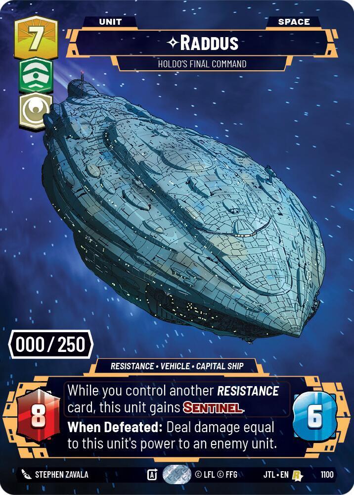  Raddus - Holdo's Final Command (Serialized) (1100) [Jump to Lightspeed] - Trading Card World