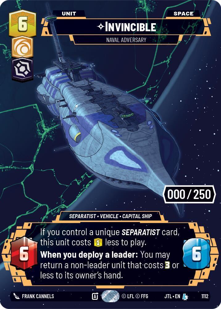  Invincible - Naval Adversary (Serialized) (1112) [Jump to Lightspeed] - Trading Card World