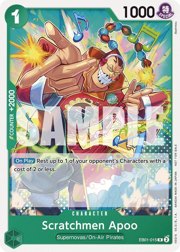 Character, On-Air Pirates, One Piece Promotion Cards, Promotional Cards, Rare, Supernovas Scratchmen Apoo (Tournament Pack 2025 Vol. 2) [One Piece Promotion Cards] - Trading Card World