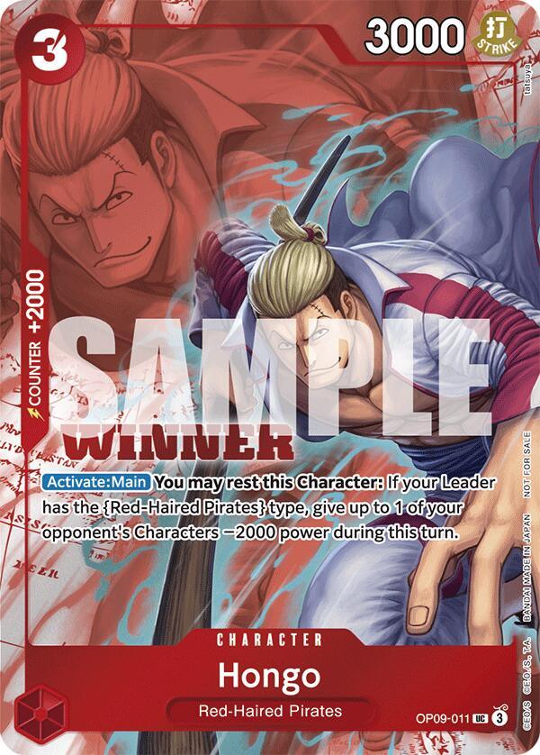 Character, One Piece Promotion Cards, Promotional Cards, Red-Haired Pirates, Uncommon Hongo (Winner Pack 2025 Vol. 2) [One Piece Promotion Cards] - Trading Card World