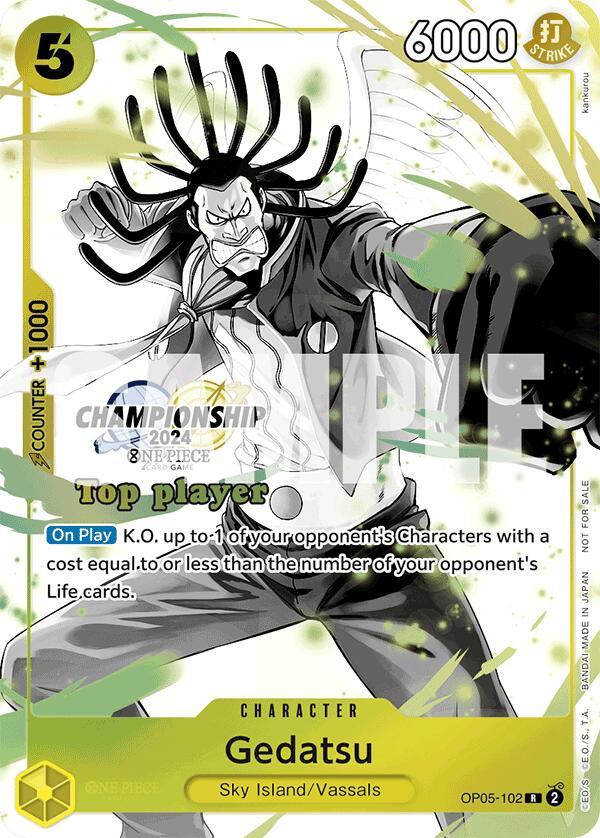 Character, One Piece Promotion Cards, Promotional Cards, Rare, Sky Island, Vassals Gedatsu (Championship 2024 Top Player Pack Vol. 2) [One Piece Promotion Cards] - Trading Card World