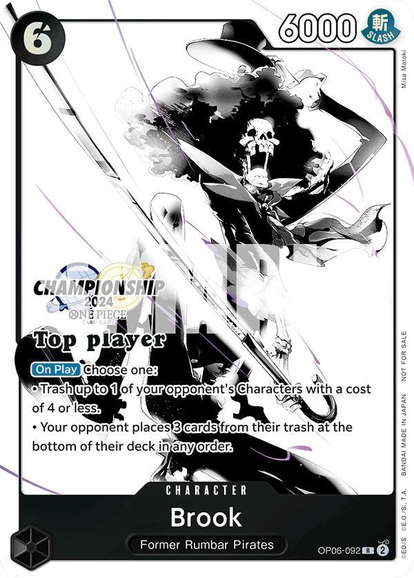 Character, Former Rumbar Pirates, One Piece Promotion Cards, Promotional Cards, Rare Brook (Championship 2024 Top Player Pack Vol. 2) [One Piece Promotion Cards] - Trading Card World