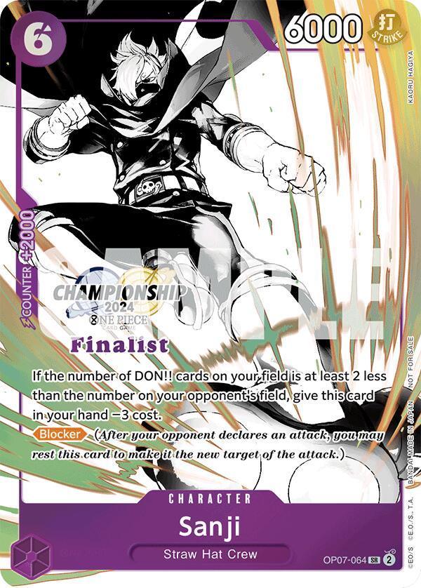 Character, One Piece Promotion Cards, Promotional Cards, Straw Hat Crew, Super Rare Sanji (Championship 2024 Card Set Vol. 2) [Finalist] [One Piece Promotion Cards] - Trading Card World